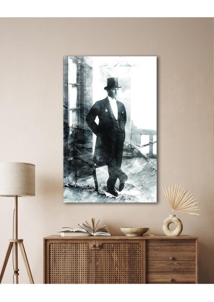 Atatürk Portre Cam Tablo Modern Ev Ofis Salon Hediyelik Büyük Tablo Duvar Dekoru indirimleri