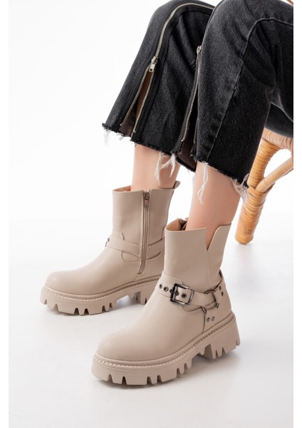 868-2015 Bej Fermuarlı Günlük Kadın Bot fiyatları