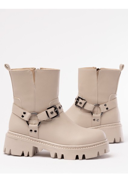 868-2015 Bej Fermuarlı Günlük Kadın Bot modelleri