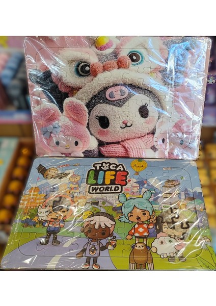 2 Adet Puzzle Yap Boz (33CM*23CM*42PARÇA) ( Toca Boca / Kuromi P. ) AD89165
