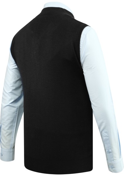 Erkek Fermuarlı Triko Yelek Çelik Örgü Desenli Cepli Klasik Kalıp - 5209J fırsatları