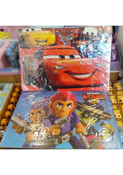 2 Adet Puzzle Yap Boz (33CM*23CM*42PARÇA) ( Brawlstars / Arabalar Cars ) AD41014