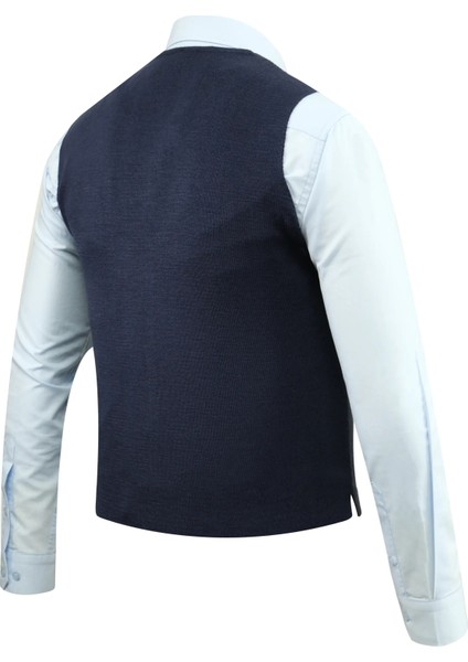 Erkek Düğmeli Yelek Cepsiz Desenli Çelik Örgü Klasik Kalıp - 5211LS fırsatları