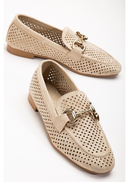 401 Bej Süet Delikli Günlük Kadın Babet fırsatları