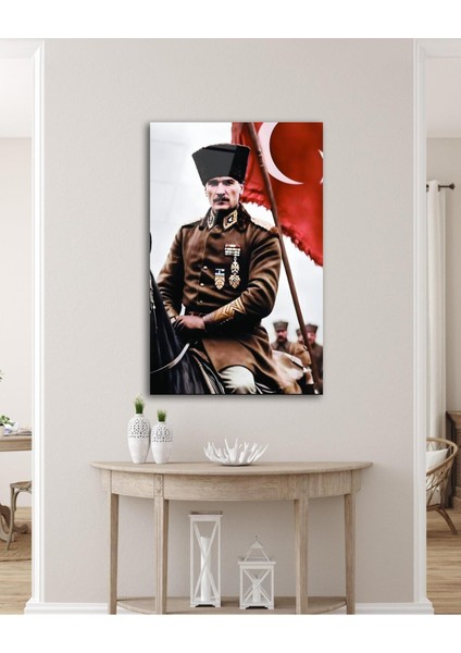 Atatürk Portre ve Türk Bayrağı Cam Tablo Modern Ev Ofis Salon Hediyelik Büyük Tablo Duvar Dekoru fırsatları