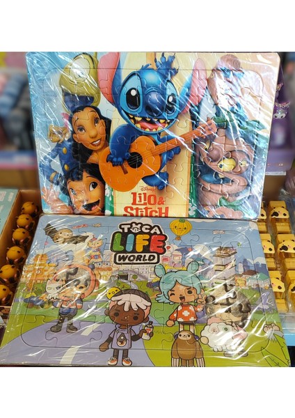 2 Adet Puzzle Yap Boz (33CM*23CM*42PARÇA) ( Toca Boca / Stitch ) AD22066