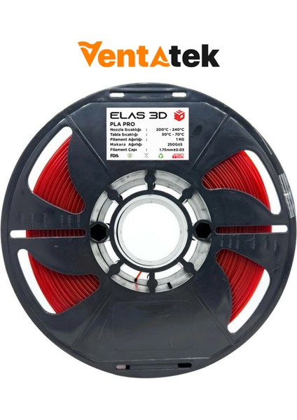Kırmızı Pla Pro Filament - 1.75MM - 1 kg