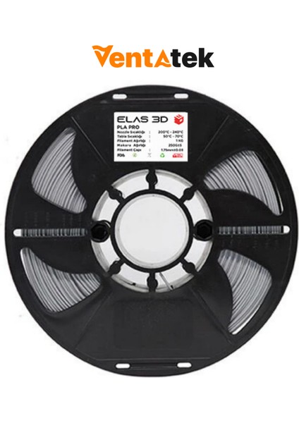 Gümüş Gri Pla Pro Filament - 1.75MM - 1 kg