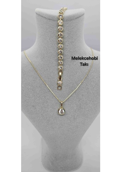 14K Altın Rengi Tek Taş Kolye – Xuping Damgalı 45 cm fiyatları