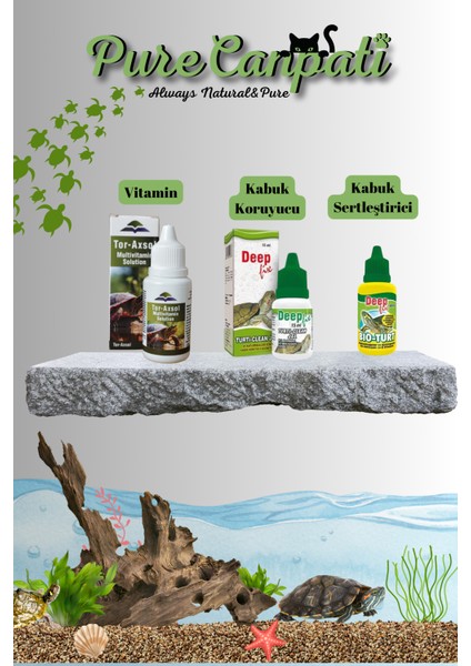 Kaplumbağa Bakım Seti (Bioturt + Tor-Axsol Vitamin + Deepfix Kabuk Koruyucu)