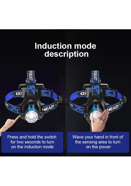 LED Şarjlı Kafa Feneri (Beyaz ve Mor Sensörlü) fiyatları