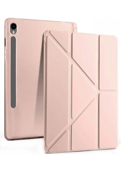 Samsung Galaxy Tab S10 Fe Plus 13.1 Kalemlikli Mars Tablet Kılıfı - Rose GOLD-(5796)