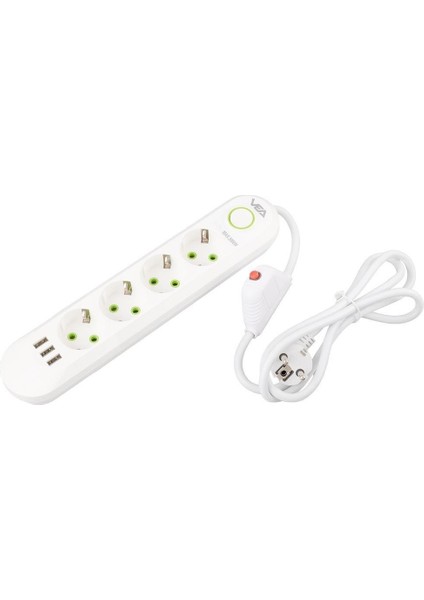 4'lü 3 Usb'li 1.5 Metre Akım Korumalı Priz Beyaz modelleri