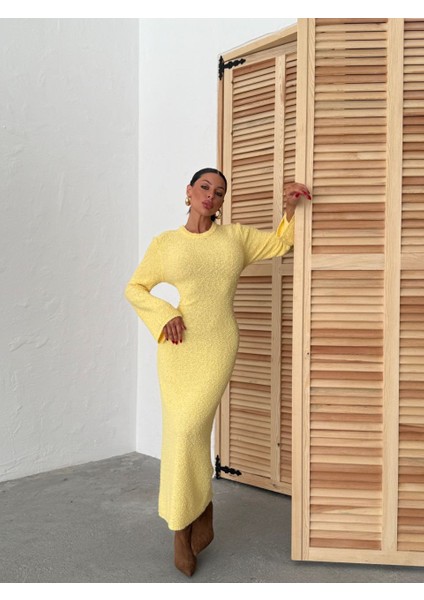 Doku Detaylı Triko Uzun Kadın Elbise fiyatları
