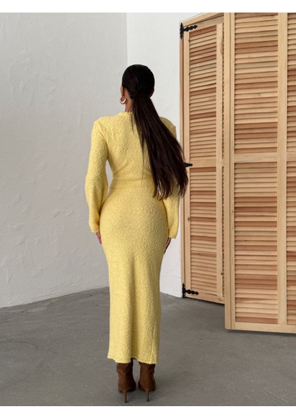 Doku Detaylı Triko Uzun Kadın Elbise fırsatları