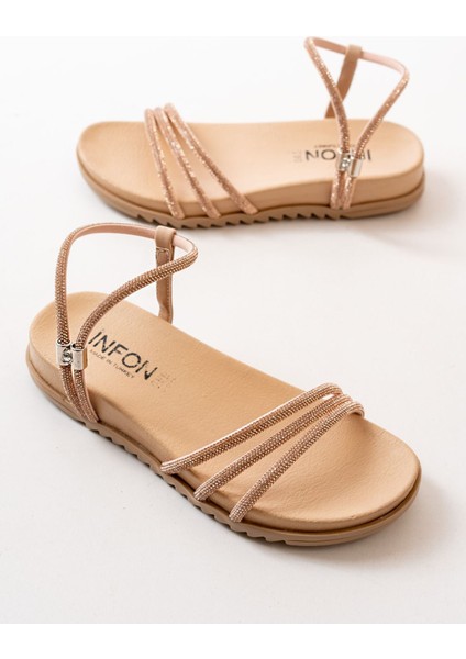 1001-1100 Nut Roze Taşlı Günlük Kadın Sandalet indirimleri