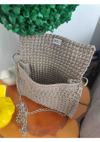 El Yapımı Simli Makrome Çanta – Zincir Askılı Omuz ve Kol Çantası fiyatları
