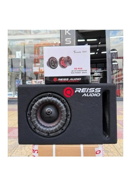 Audio Rs-Rx8 L Port Kabinli 800WAT 400 Rms 20CM Subwoofer Bas Çift Bobin