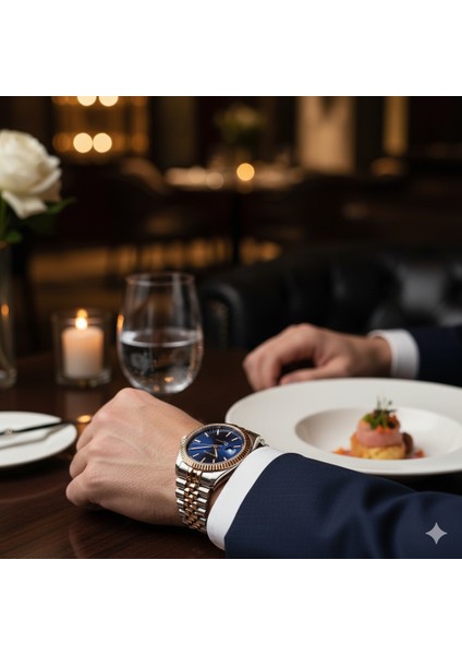 QMG941.590 Otomatik Erkek Kol Saati | 41MM, Safir Cam, Koyu Mavi Kadran, Gümüş & Rose Gold fiyatları