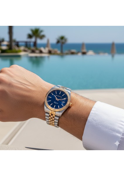 QMG941.590 Otomatik Erkek Kol Saati | 41MM, Safir Cam, Koyu Mavi Kadran, Gümüş & Rose Gold modelleri