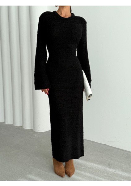 Doku Detaylı Triko Uzun Kadın Elbise fırsatları