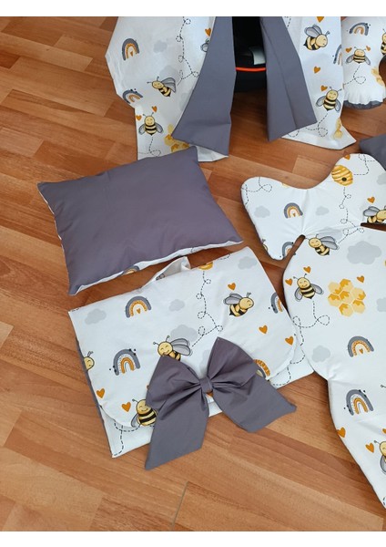 Arılı Antrasit Oval Yataklı 10 Parça Babynest Seti fiyatları
