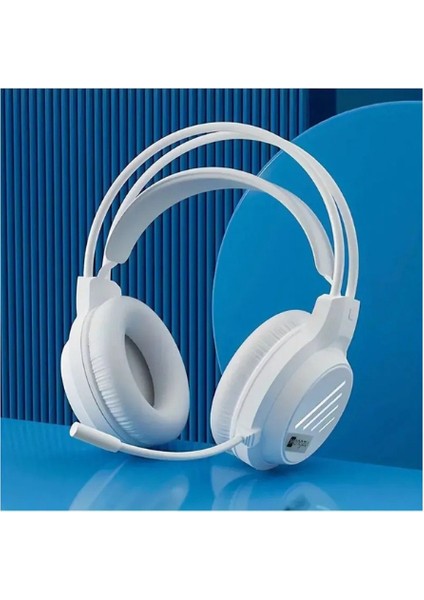 Kablolu Mikrofonlu Gaming Oyuncu Kulaklığı Rgb Aydınlatmalı - 3.5mm Jack USB - Beyaz YR-100