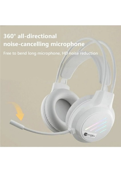 Kablolu Mikrofonlu Gaming Oyuncu Kulaklığı Rgb Aydınlatmalı - 3.5mm Jack USB - Beyaz YR-100 modelleri