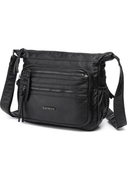 Yıkama Rölaks Deri Yumuşak Kadın Postacı Çantası