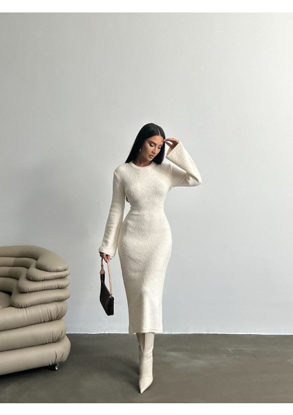 Doku Detaylı Triko Uzun Kadın Elbise fiyatları