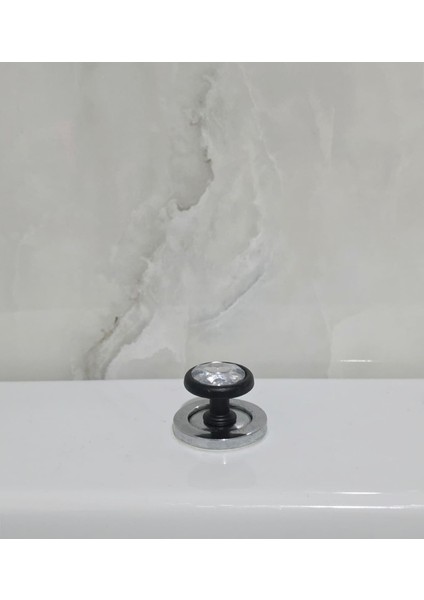 Siyah Renk Kristal Taşlı Klozet Basma Buton Düğmesi Kulp, Kalp Klozet Kapağı Kulbu Sifon Tuşu