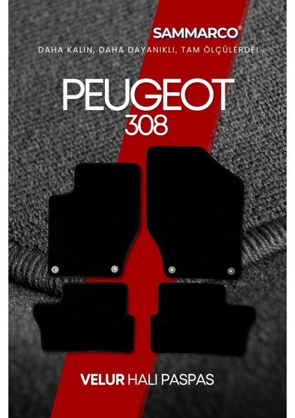 Peugeot 308 2007-2012 Halı Paspas Velur Paspas Kumaş Paspas Oto Paspas modelleri