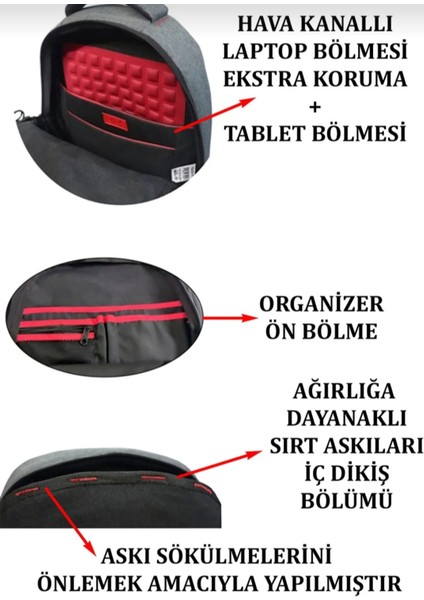 Su Geçirmez Europa Export Kumaş Sırt Çantası USB Bağlantılı Ortopedik Sırt Detaylı fırsatları