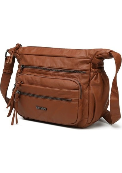 Yıkama Rölaks Deri Yumuşak Kadın Postacı Çantası