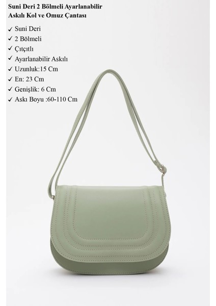 Suni Deri 2 Bölmeli Ayarlanabilir Şık ve Ergonomik Askılı Kol ve Omuz Çantası modelleri