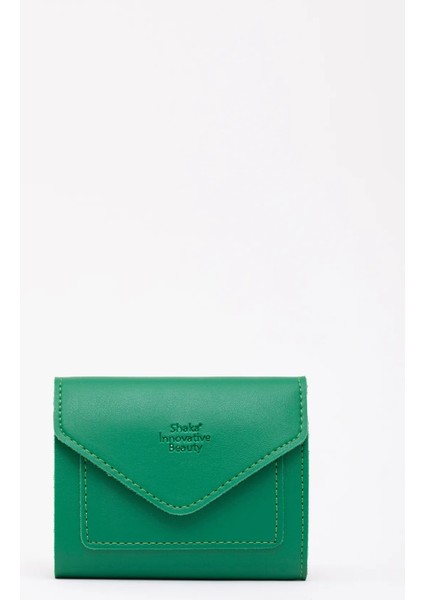 Suni Deri Bozuk ve Kağıt Para Bölmeli Çıtçıtlı Kartlıklı Orta Boy Zarf Model Cepli Cüzdan