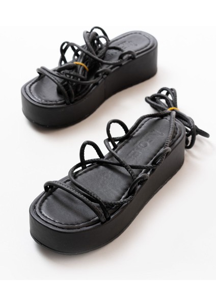 861-1021 Siyah Dolgu Kadın Sandalet fiyatları