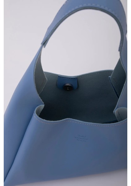 Çıtçıt Kapatmalı Suni Deri Fermuarlı Makyaj Çantalı Şık ve Ergonomik El ve Omuz Çantası