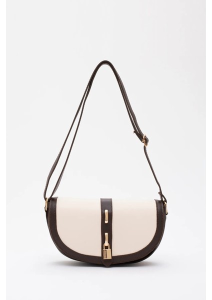 Kilit Detaylı Suni Deri Tek Bölmeli Çıtçıtlı Şık ve Ergonomik Kol ve Omuz Çantası Zarif