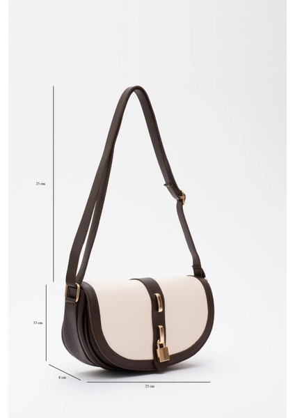 Kilit Detaylı Suni Deri Tek Bölmeli Çıtçıtlı Şık ve Ergonomik Kol ve Omuz Çantası Zarif fiyatları