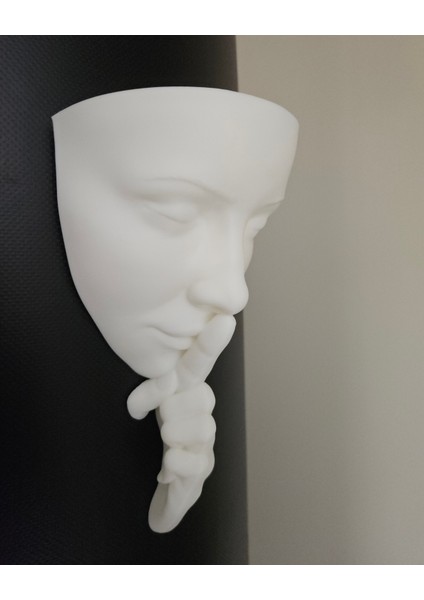 Sessizlik Kadın Duvar Saksısı – Yüz ve El Figürlü Dekoratif Saksı 25 cm modelleri