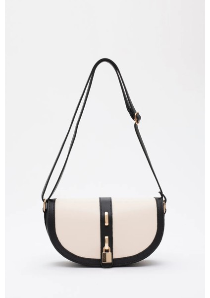 Kilit Detaylı Suni Deri Tek Bölmeli Çıtçıtlı Şık ve Ergonomik Kol ve Omuz Çantası Zarif