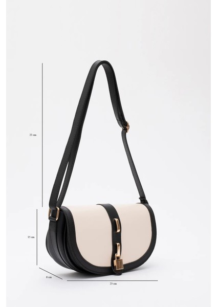 Kilit Detaylı Suni Deri Tek Bölmeli Çıtçıtlı Şık ve Ergonomik Kol ve Omuz Çantası Zarif fiyatları