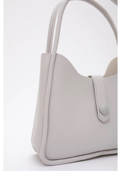 Deri Düğme Detaylı Çıtçıtlı Makyaj Çantalı Şık ve Ergonomik Kol ve Omuz Çantası