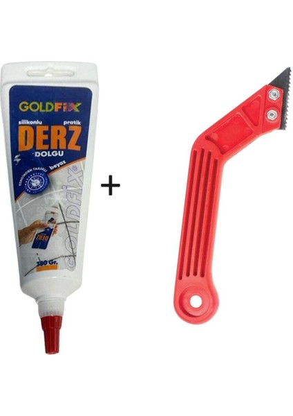 Beyaz Derz Dolgusu - Lavabo Küvet Fayans Derzi Kalemi 380GR + Sökme Temizleme Spatula Set