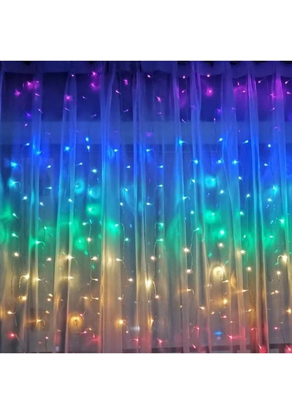 Perde LED 240 Ledli 8 Fonksiyonlu Dekor Lambası Rgb