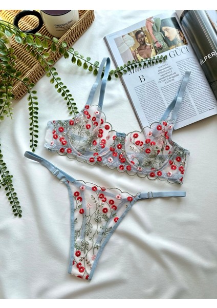 Venice Mini Çiçekli Balenli Sütyen Takımı modelleri