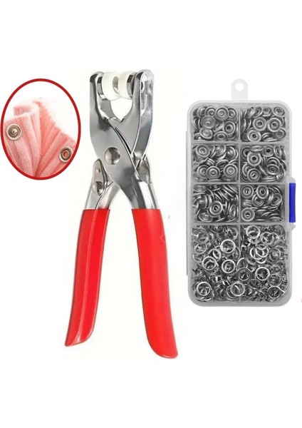 Metal 200 Pcs Çıtçıt ve Pense Seti Makinesi Bebek Elbise Çıtçıt Montaj Seti