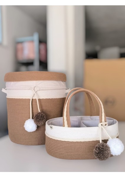 2 Li Kahverengi Bebek Çocuk Odası Sepet Seti fiyatları