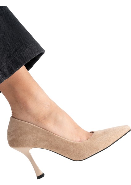Sivri Burunlu Süet Topuklu Özel Üretim Stiletto Klasik Kadın Ayakkabı fırsatları